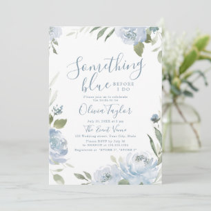 Invitation Romantique quelque chose de bleu Fête des mariées 
