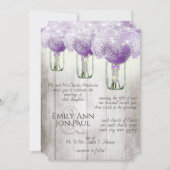 Invitation Romantique Radiant Orchid Mason Jar Firefly Mariag (Devant)