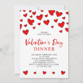 Invitation Romantique Red Hearts Dîner de la Saint-Valentin (Devant)