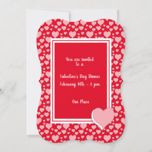 Invitation Romantique Red Pink Hearts XOXO Photo Valentine
