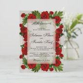 Invitation Romantique Red Roses Frame islamique musulman Mari (Debout devant)