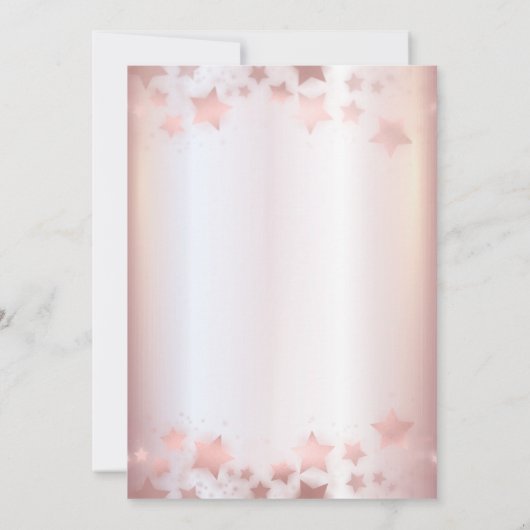 Invitation Romantique Rose d'or glitterie robe céleste Invita (Dos)