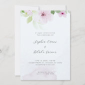 Invitation Romantique rose et vert Floral Mariage (Devant)