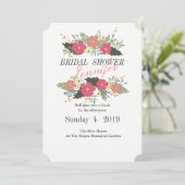 Invitation Romantique rose fleurs bouquet mariée mariage invi (Debout devant)