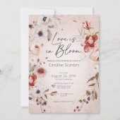 Invitation Romantique Rose Floral Amour Dans La Fête des mari (Devant)