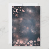 Invitation Romantique Rose or glitterie robe céleste (Dos)