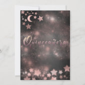 Invitation Romantique Rose or glitterie robe céleste (Dos)