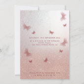 Invitation Romantique Rose or parties scintillant  ombre robe (Dos)