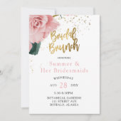 Invitation Romantique rose Roses Gold Bridesmaitres Déjeuner (Devant)