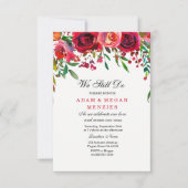 Invitation Romantique Rose rouge Mariage Vow Renouvellement I (Devant)