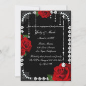 Invitation Romantique Roses Rouges Et Diamants (Devant)
