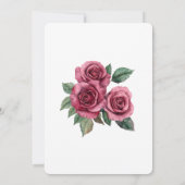 Invitation Romantique Roses Rouges Florales Anniversaire (Dos)