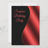 Invitation Romantique Rouge & Black Wave Surprise Anniversair (Devant)