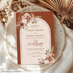 Invitation Romantique rouille Pampas Grass Floral Mariage inv<br><div class="desc">✅ Pour les articles correspondants chercher 205W dans mes collections ✅ Célébrez votre amour avec ce faire-part de mariage en terre cuite boho, avec d'élégantes flores d'aquarelle en terre cuite, cuivre, orange brûlée, rouille et orange poussiéreux. Accentué de gazon de pampas neutre et d'une arche boho, ce design apporte chaleur,...</div>