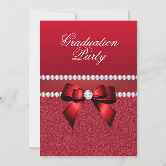Invitation Romantique Ruby Red Graduation Party (Devant)