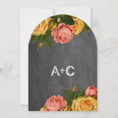 Invitation Romantique Russe Chalkboard Heirloom Roses (Dos)
