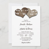 Invitation Romantique Rustique Burlap String Mariage (Devant)