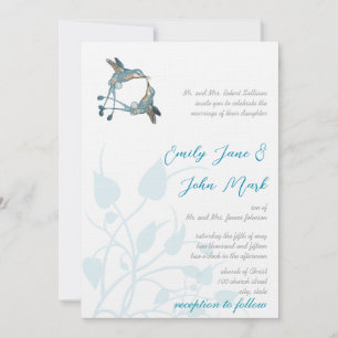Invitation Romantique rustique Colibri Kiss Amour OiseauMaria
