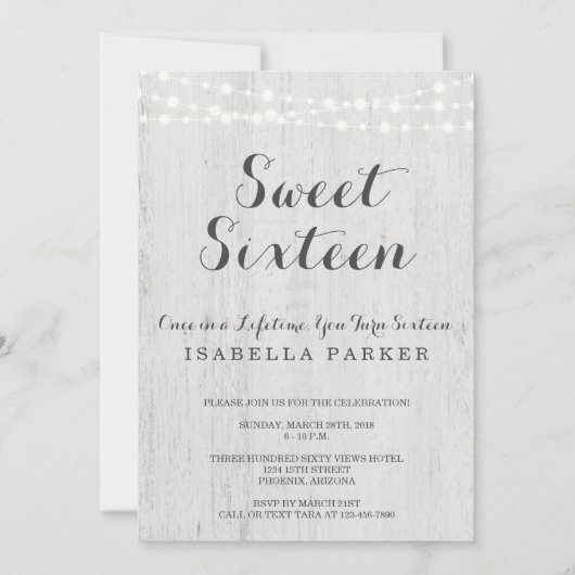 Invitation Romantique rustique de l'invitation | de sweet (Devant)