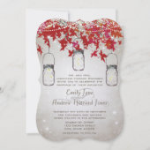 Invitation Romantique rustique Mason Jar Red Fall Tree (Devant)