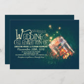 Invitation Romantique rustique mason jarre & lucioles mariage (Devant / Derrière)