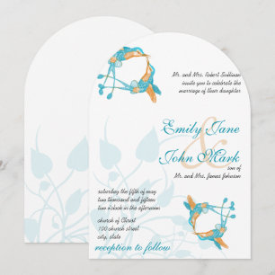 Invitation Romantique Rustique Oiseau de l'Amour Baiser de Co