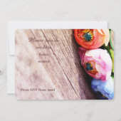 Invitation Romantique rustique pays ranunculus wreath (Dos)