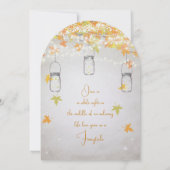 Invitation Romantique Rustique Pot en Verre Orange Jaune Arbr (Dos)