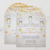 Invitation Romantique Rustique Pot en Verre Orange Jaune Arbr (Devant / Derrière)