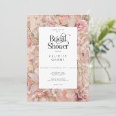 Invitation Romantique Rustique rose & blanc Fête des mariées  (Debout devant)