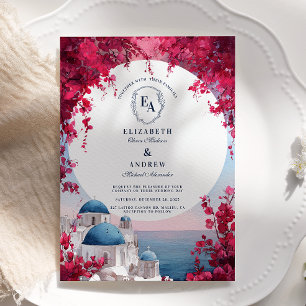Invitation Romantique Santorin Sunset Bougainvillea