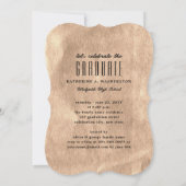 Invitation Romantique Script Bronze Foil Photo Graduation Par (Dos)
