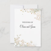 Invitation Romantique simple rose or floral (Dos)
