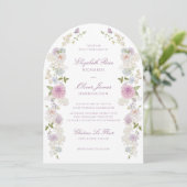 Invitation Romantique Soft Pastel Floral Arch Mariage (Debout devant)