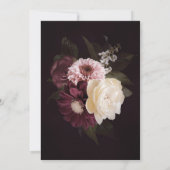 Invitation Romantique sombre Moody Mariage floral (Dos)
