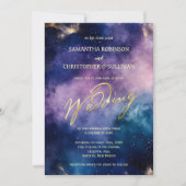 Invitation Romantique Starry Night Galaxy Mariage (Devant)