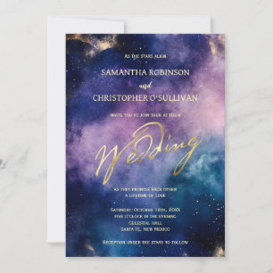 Invitation Romantique Starry Night Galaxy Mariage