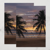 Invitation Romantique Sunset Beach Bachelorette Party (Devant / Derrière)