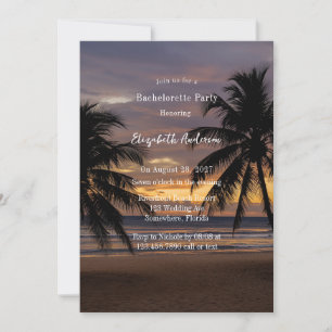 Invitation Romantique Sunset Beach Bachelorette Party