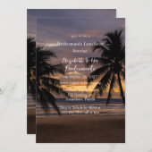Invitation Romantique Sunset Beach Bridesmaitres Déjeuner (Devant / Derrière)