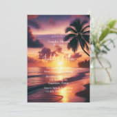 Invitation Romantique Sunset Beach Couples Douche (Debout devant)