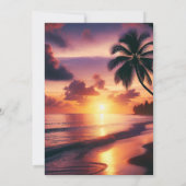 Invitation Romantique Sunset Beach Couples Douche (Dos)