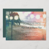 Invitation Romantique Sunset Beach Lanterns (Devant / Derrière)