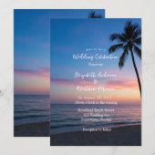 Invitation Romantique Sunset Beach Mariage Célébration (Devant / Derrière)