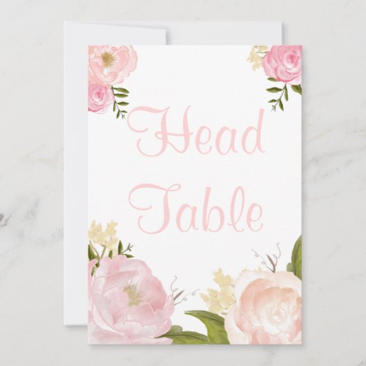 Invitation Romantique tableau d'eau rose Pivoines (Devant)