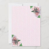 Invitation Romantique trois roses rose fleurie Parti de retra (Dos)