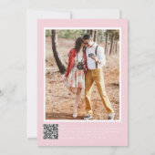 Invitation Romantique Turquoise Blush Photo Qr Code Mariage R (Dos)