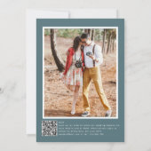 Invitation Romantique Turquoise Vert Photo Qr Code Rsvp Maria (Dos)