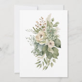 Invitation Romantique Vert Beige Peony Bridesmaitres Déjeuner (Dos)