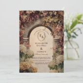 Invitation Romantique Vignoble d'automne Mariage d'arche (Debout devant)